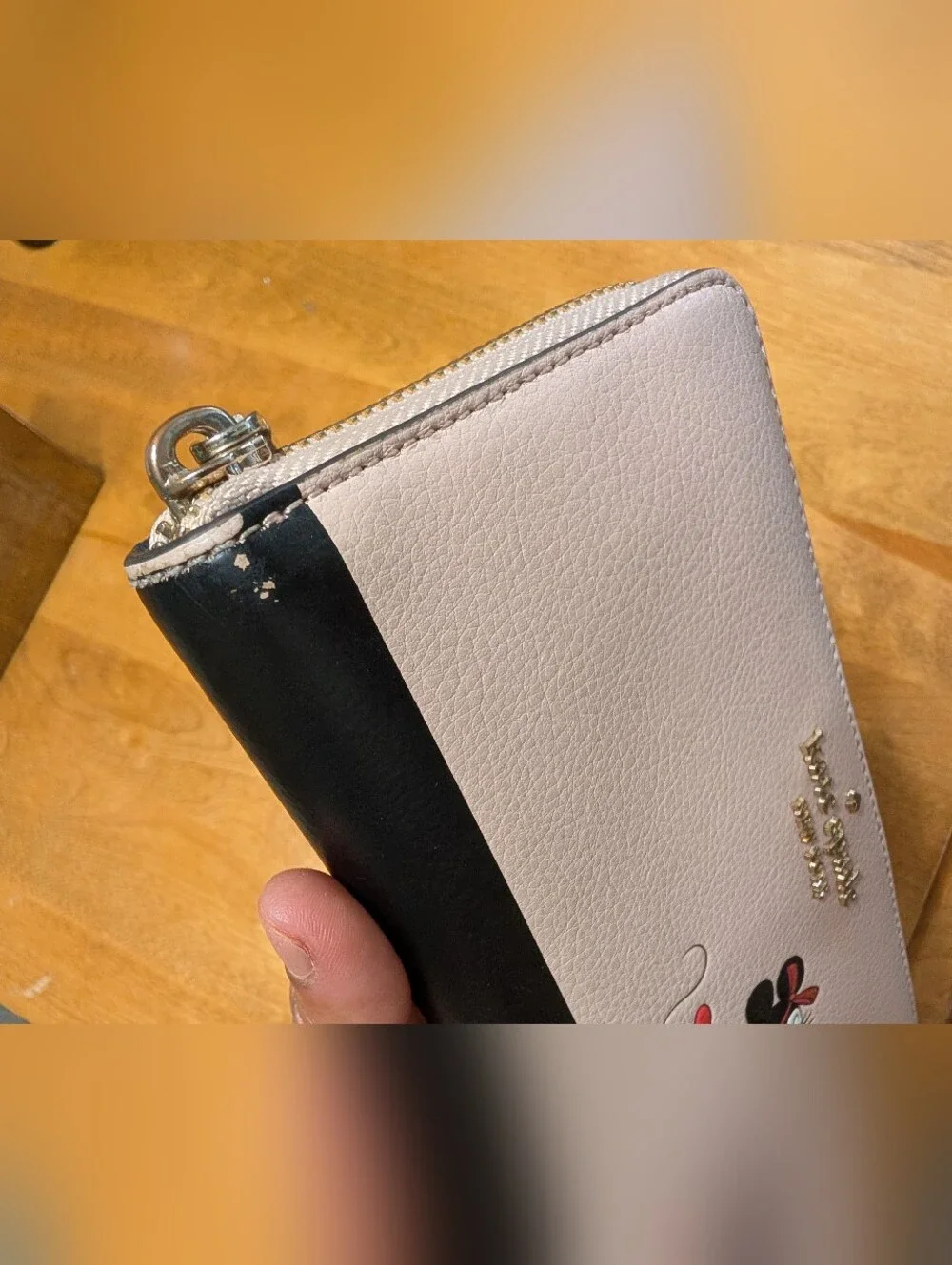 Kate Spade Minnie Mouse Zip Around Wallet - Blush & Black